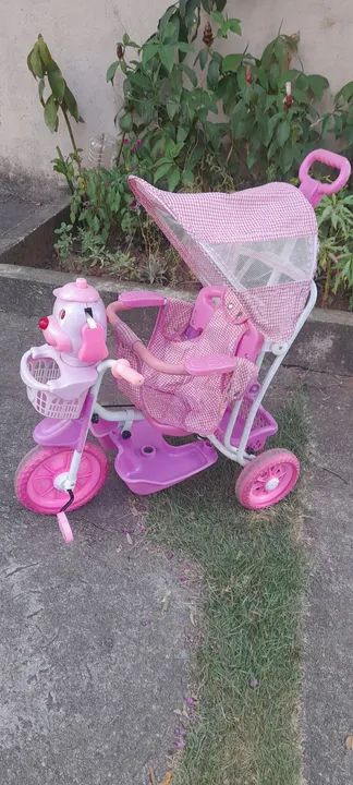 Triciclo Gangorra 3 em 1 Rosa - Foto 3