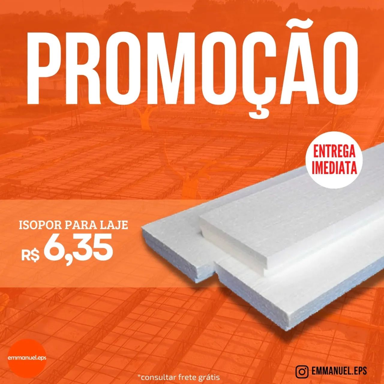 Isopor para Laje - Promoção - Entrega Imediata