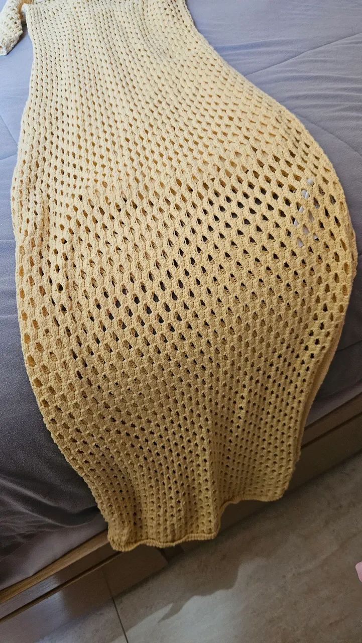 Vestido amarelo croche - Foto 3