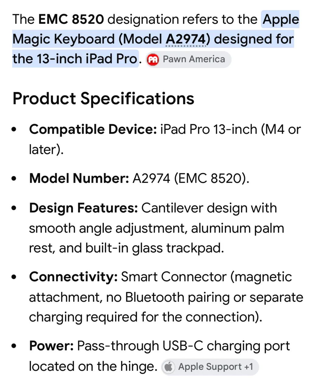 TECLADO MAGIC KEYBOARD ORIGINAL IPAD PRO 13 Polegadas A2974 EMC 8520 M4 e M5 - Foto 3