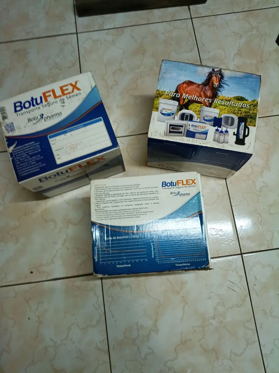 Kit 3 caixas transporte Botuflex - Transporte sêmen cão/ cavalo