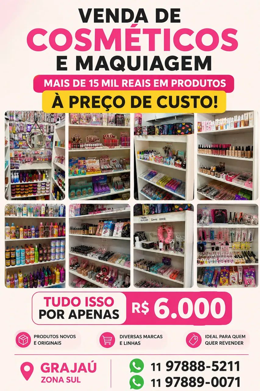 Lote completo cosméticos e maquiagem