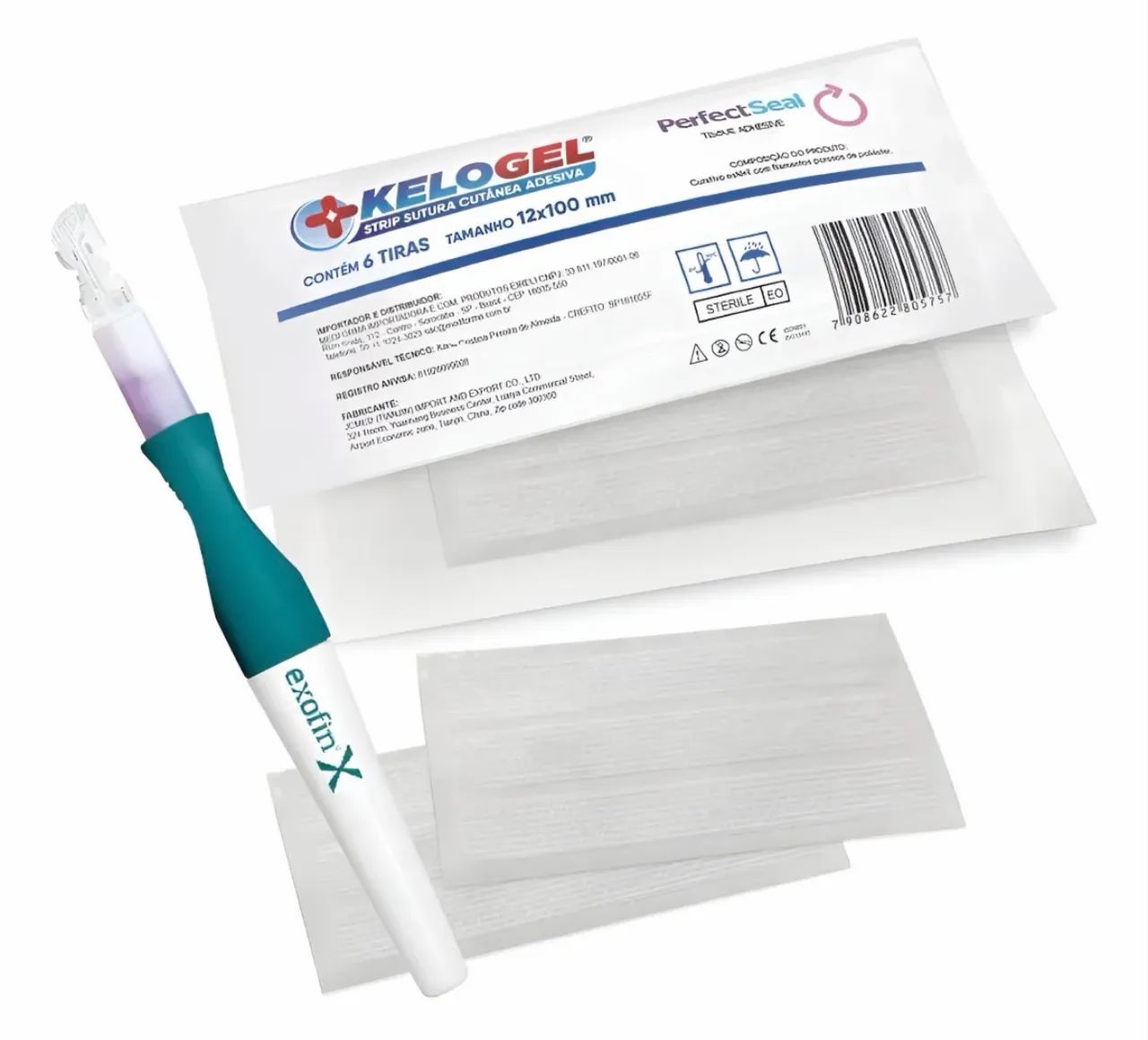 Kit Adesivo Cirurgico Caneta Exofin Pen 1ml +60cm Steristrip - Foto 3