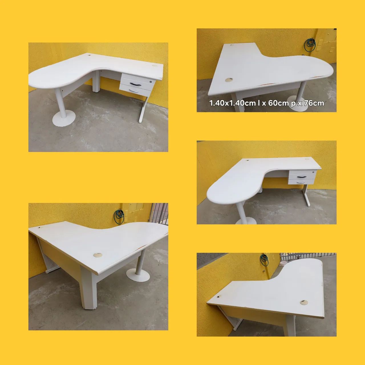 Mesa escritório em L 