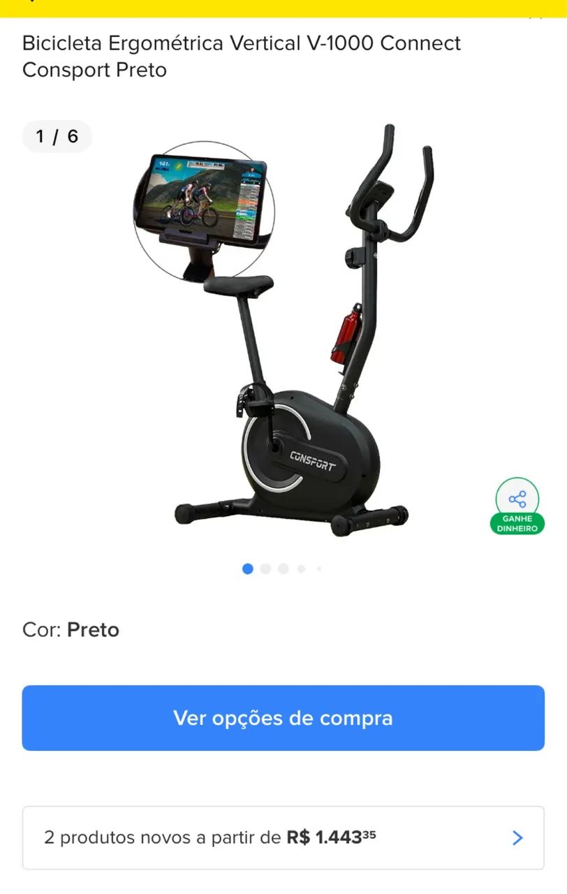 Bicicleta Ergométrica V-1000 Connect Consport 