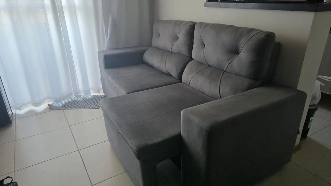 Sofá cinza 2,10m em excelente estado 
