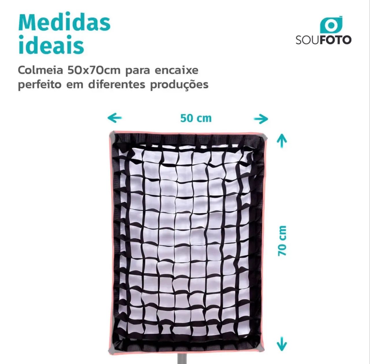 Grid 50x70cm para Softbox, Retangular com Velcro Bowens - Foto 4