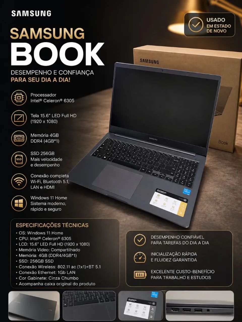 NOTEBOOK BOOK Celeron cinza chumbo - Foto 5