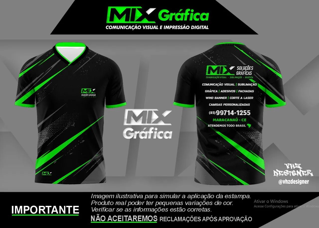 Camisas personalizadas em sublimação.