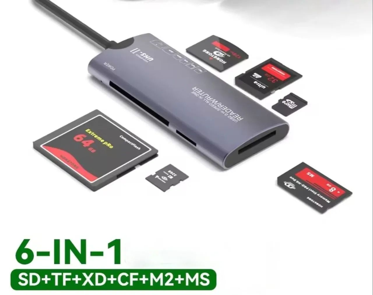 Adaptador Leitor de cartão Tipo C ou USB.