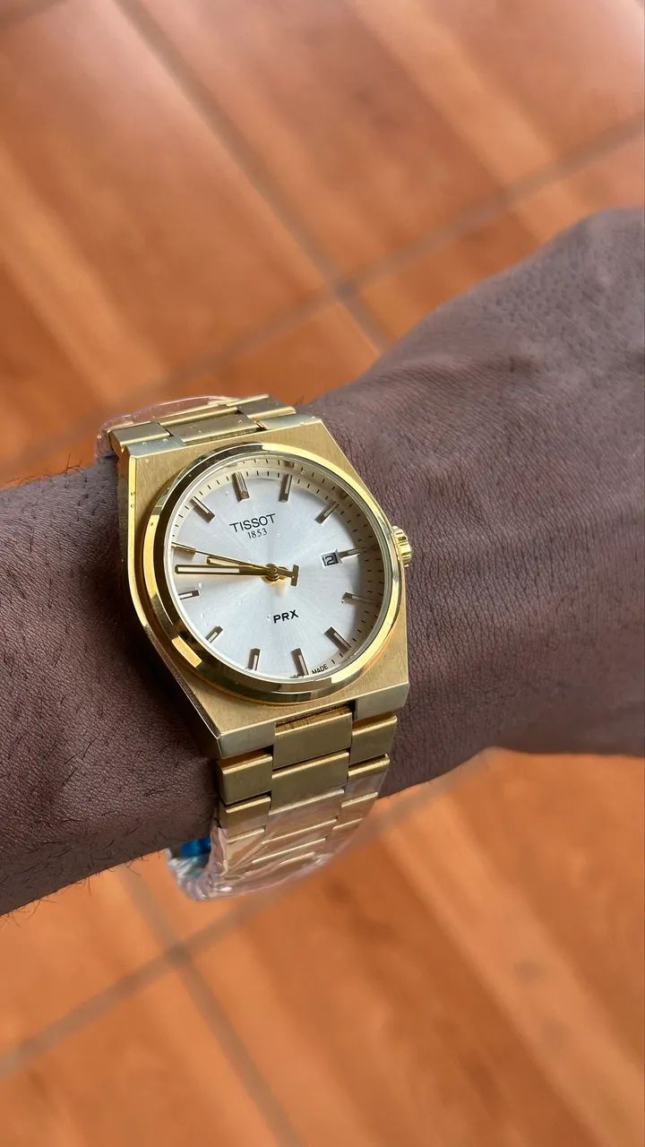 Relógio Estilo PRX Dourado - Pulseira de Aço - Foto 2