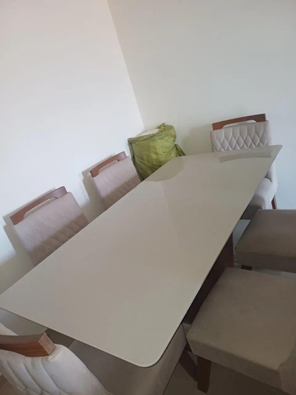 Mesa de Jantar 6 Lugares Tampo de Vidro