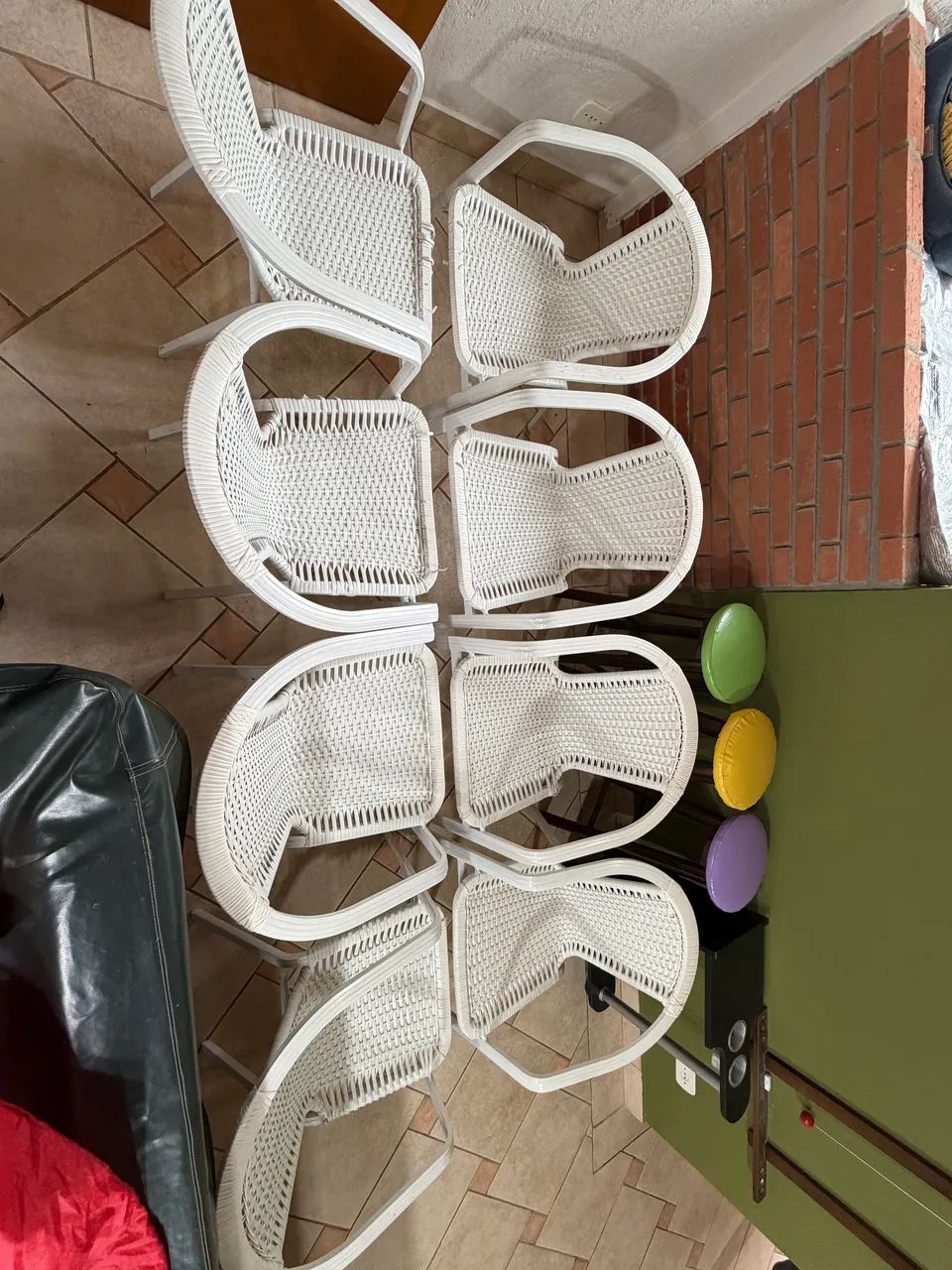 Kit 8 cadeiras alumínio e rattan brancas - Foto 5