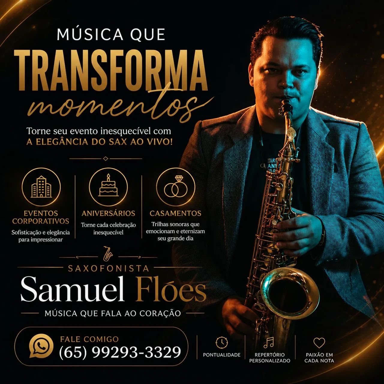 Músico saxofonista para eventos 