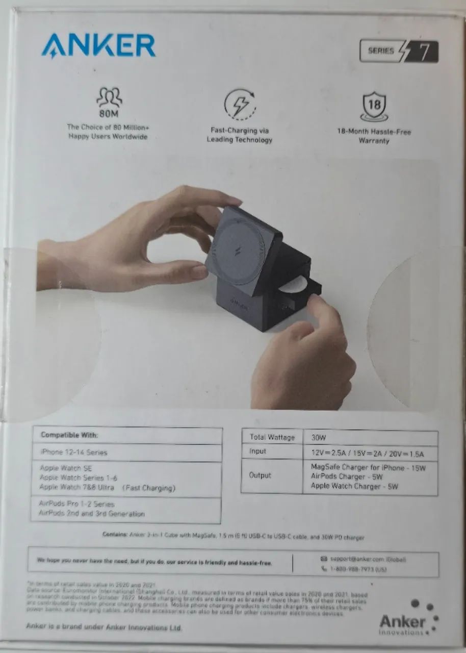 carregador anker cube 3 in 1magsafe - Foto 4
