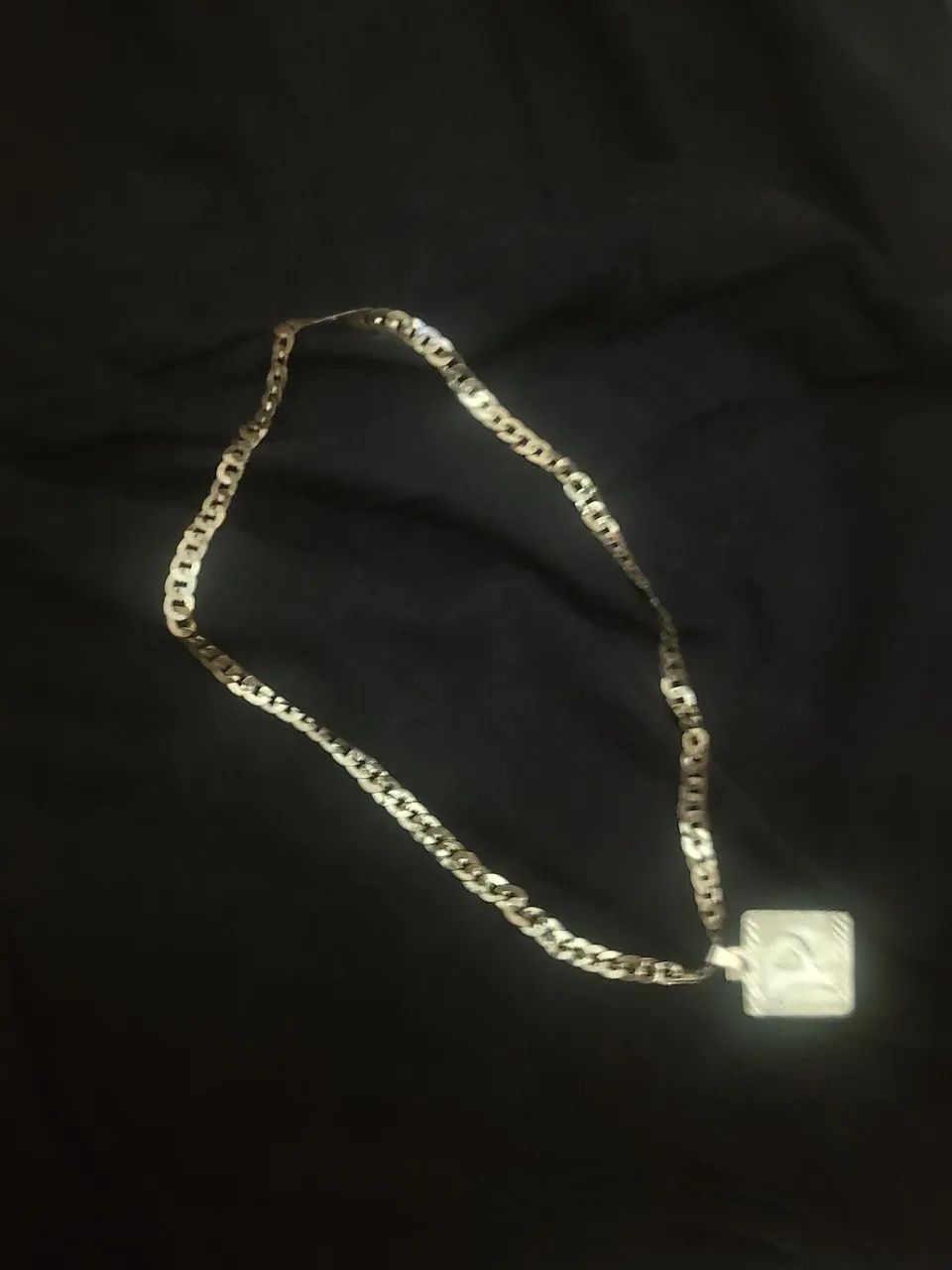 Cordão de pra banhado em ouro top motivo saúde  - Foto 3