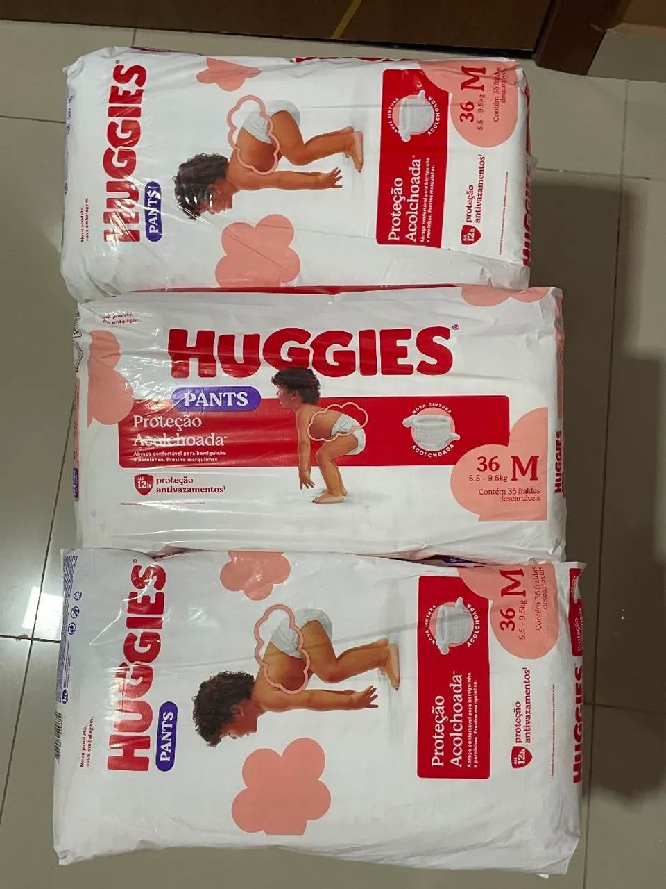 Fralda Huggies proteção acolchoada tamanho M