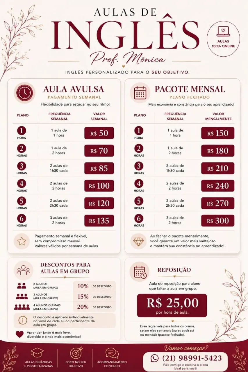 Aulas de inglês