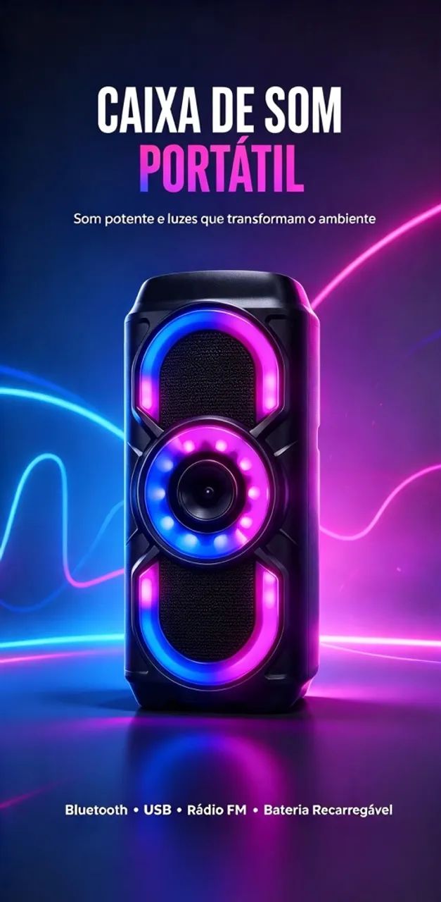 Caixa de Som RGB | Bluetooth - Foto 3