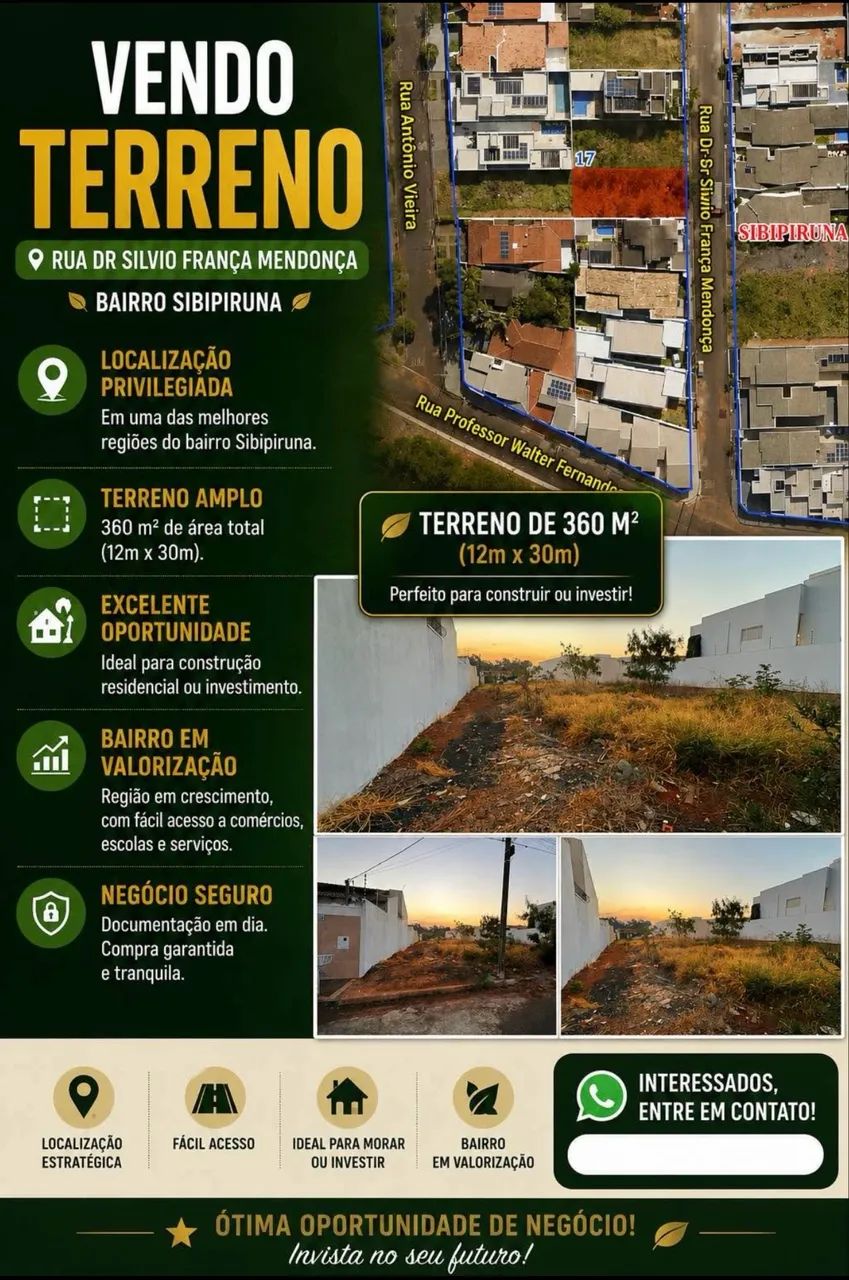 Terreno sibipiruna 360m2