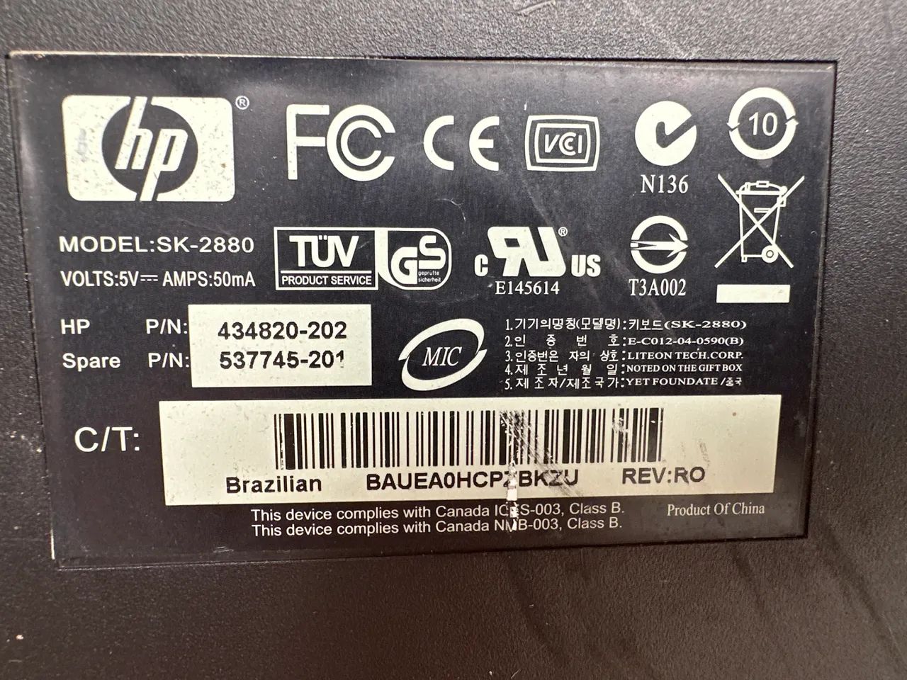 Teclado HP Modelo ask 2880 - Foto 2