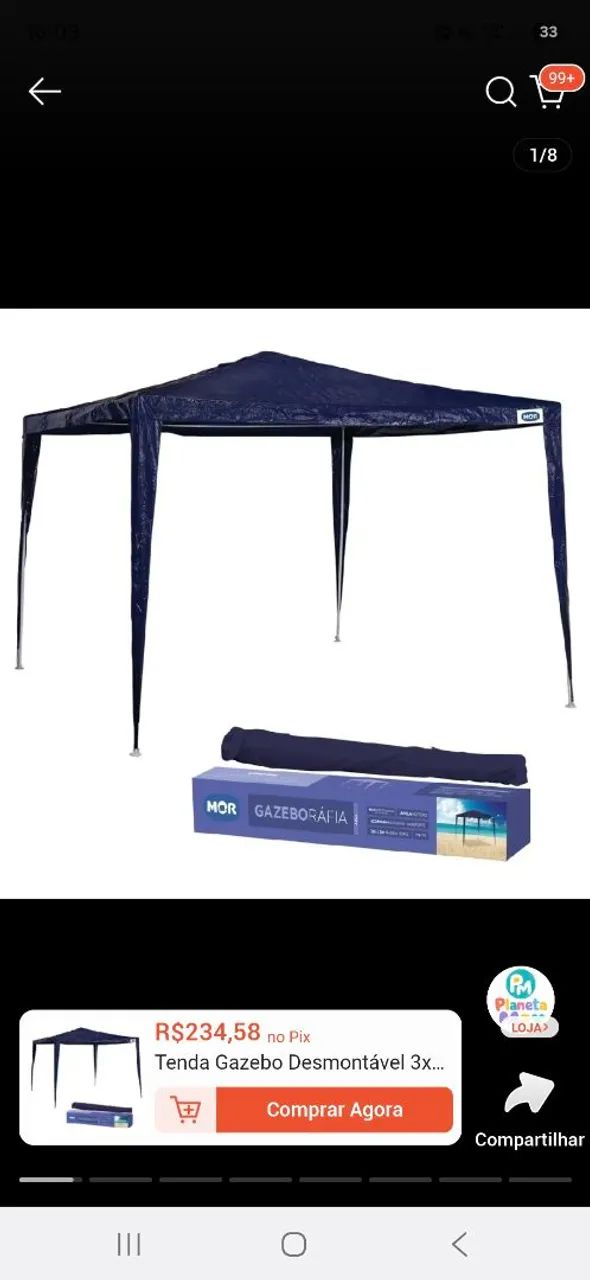 Barraca gazebo 3x3m