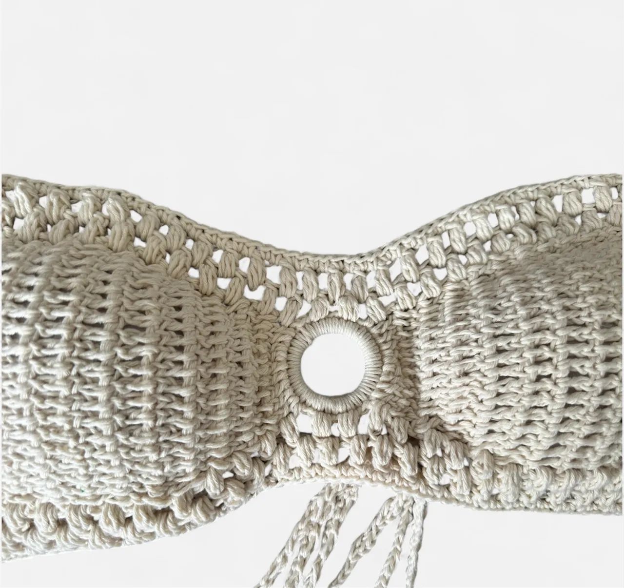 Top Crochê Off-White Artesanal - Foto 4