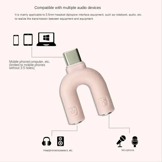 Adaptador Spliter Tipo C Fone e Microfone - Foto 3