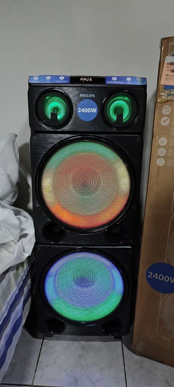 Caixa de som torre Philips com 2400w boca de 12 polegadas produto novo  - Foto 3