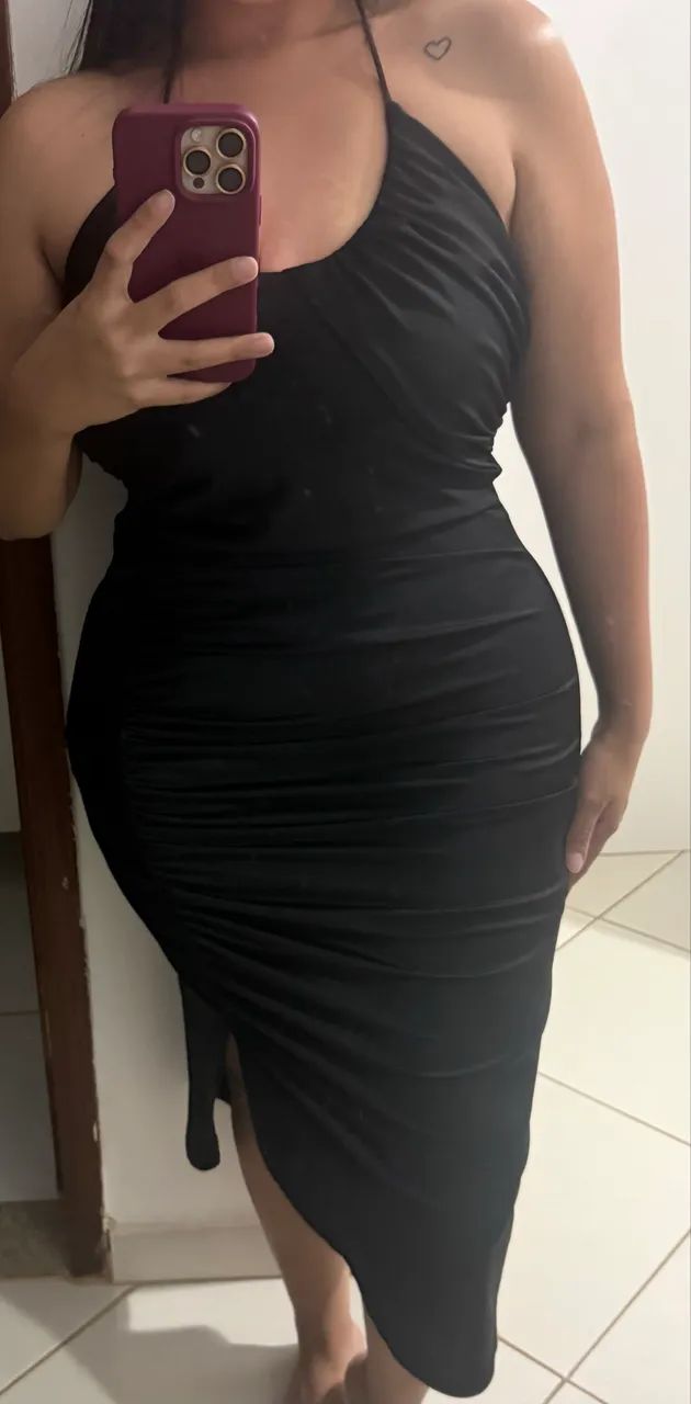 Vestido preto animale jeans - M - Foto 3