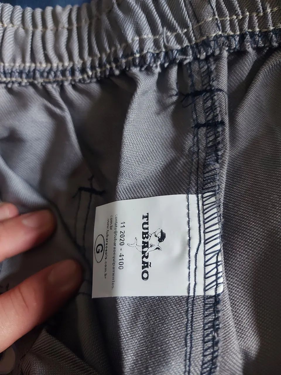 Calça De Brim 1/2 Elástico Cinza Uniforme Profissional  - Foto 3