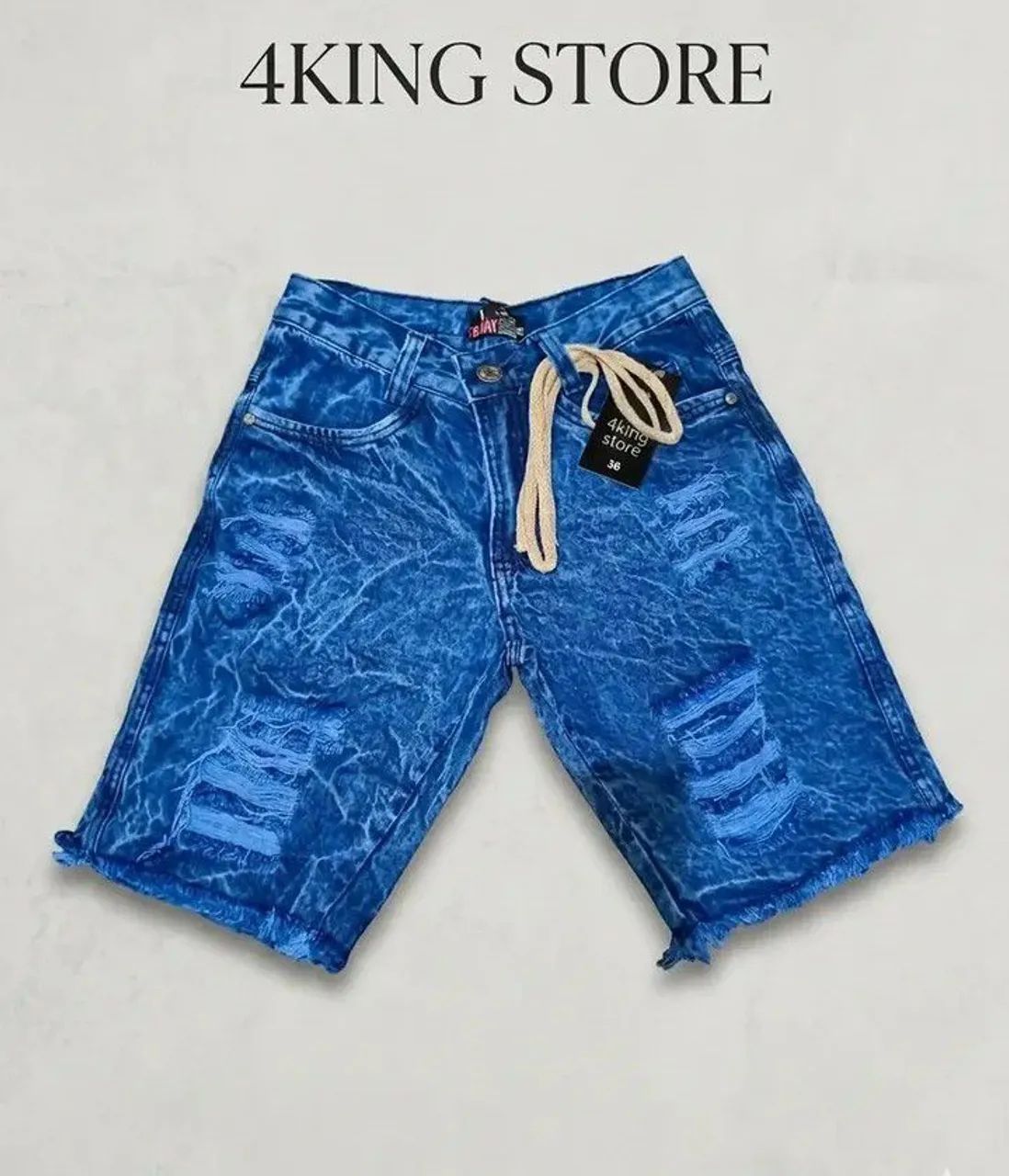 Bermuda jeans com cadarço  - Foto 3
