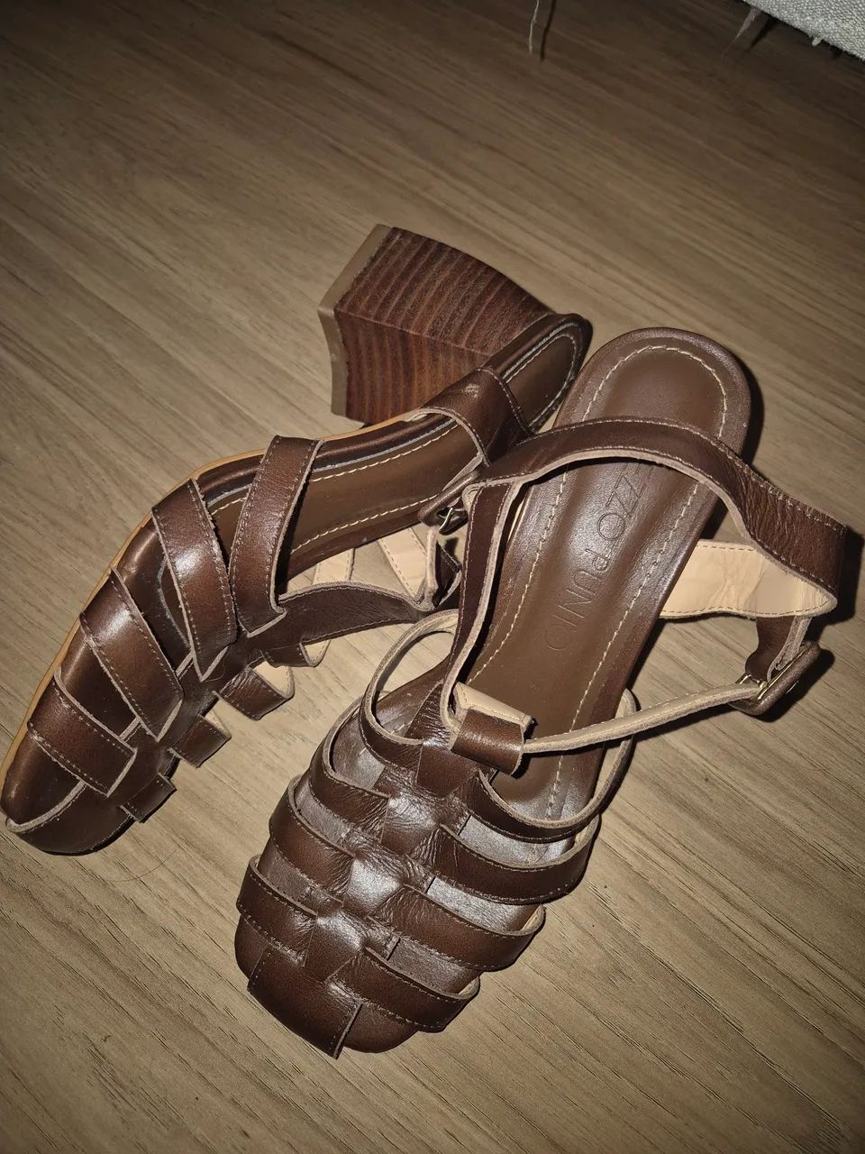 Sandália 36 couro