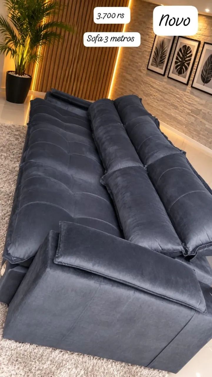 Sofa azul 3 metros  - Foto 2