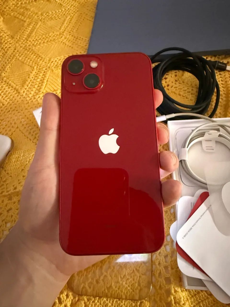 Iphone 13 vermelho 128gb Com caixa e acessorios 78% + Brinde