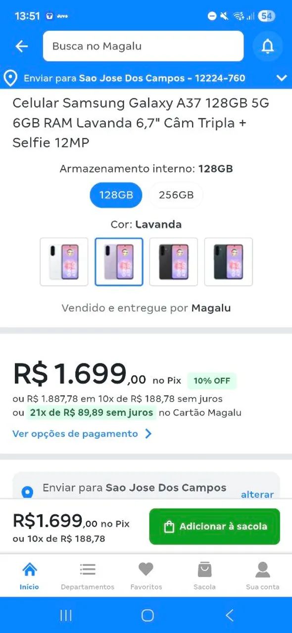 Celular Samsung  A 35 com capinha  - Foto 3