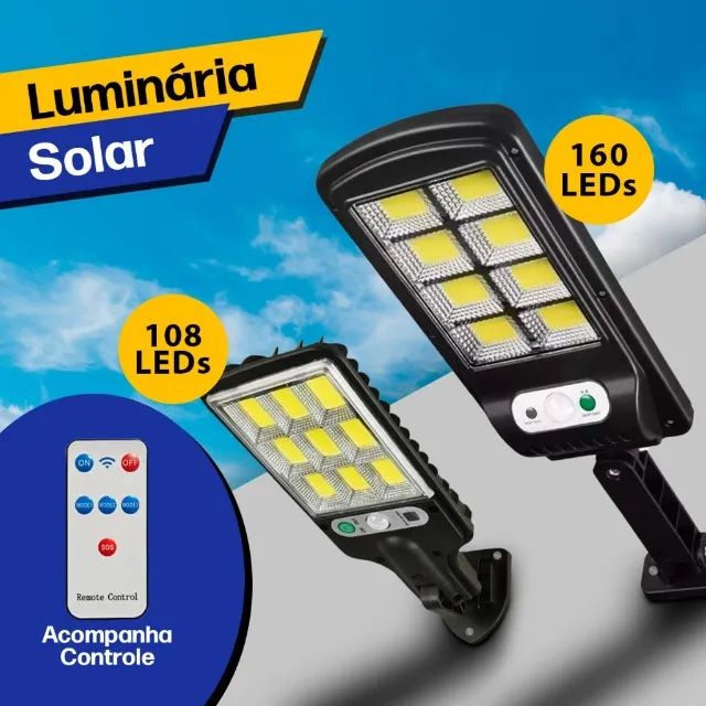 Luminária Solar LED 100W com Sensor de Presença - Foto 2