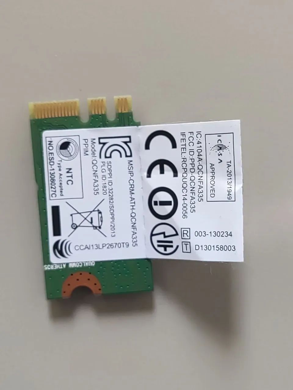 Placa Wi-Fi + Bluetooth Qualcomm Atheros QCNFA335 - M.2 NGFF - Foto 2