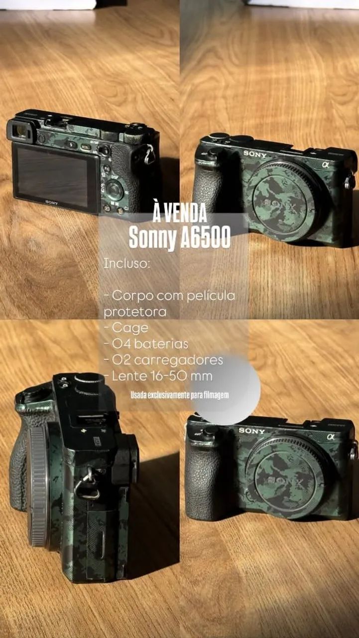 Câmera Sonny A6500 conservada 