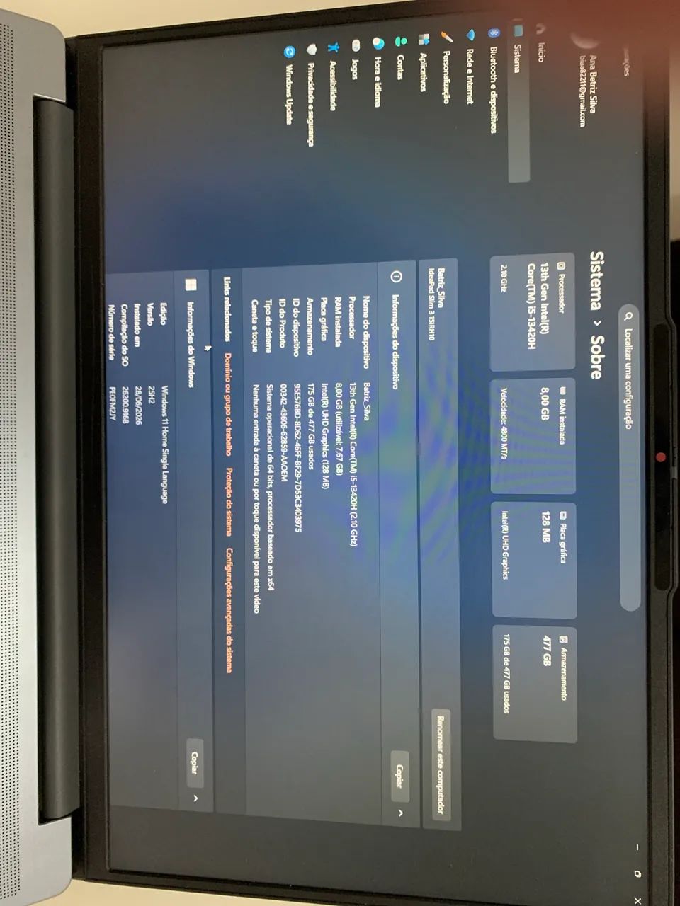 Notebook Lenovo Intel i5-13420H/ 477GB - Foto 4