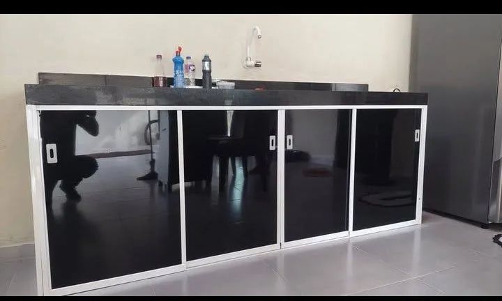 Armários de pia para cozinha de vidro temperado  - Foto 4