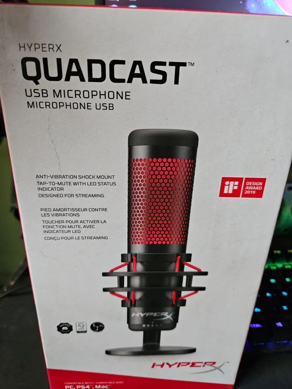 Microfone de estúdio HyperX QuadCast