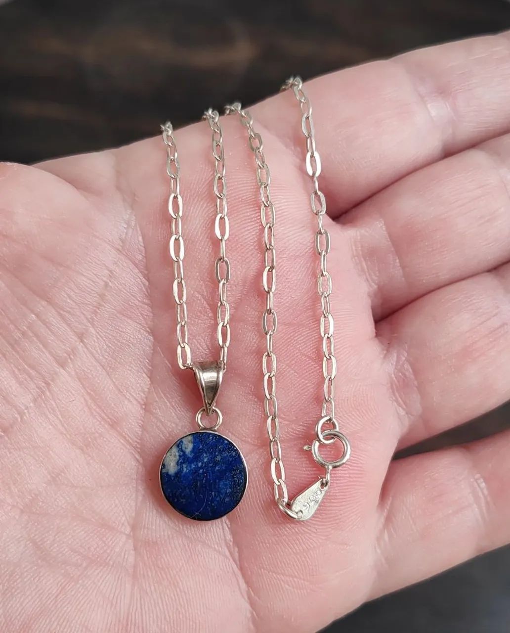 Colar Vintage Prata 925 e Lápis lazúli  - Foto 2