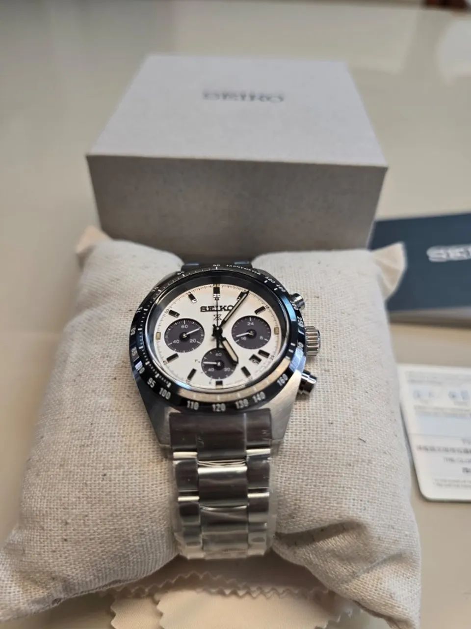 SEIKO PANDA PROSPEX SPEEDTIMER SOLAR - COMPLETO COM CAIXA, CERTIFICADO E MANUAL - NOVO - Foto 2