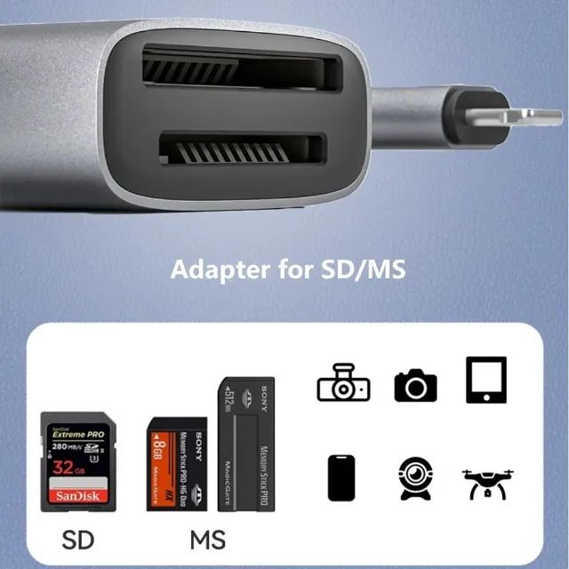 Leitor de Cartão SD | Memory Stick MS | Android e iOS | Plug & Play -Entrega Grátis- - Foto 3
