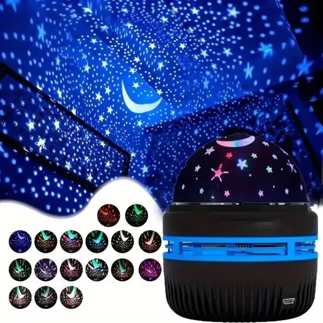 Mini Luminária Projetor Estrela Lua Led 360º - Foto 2