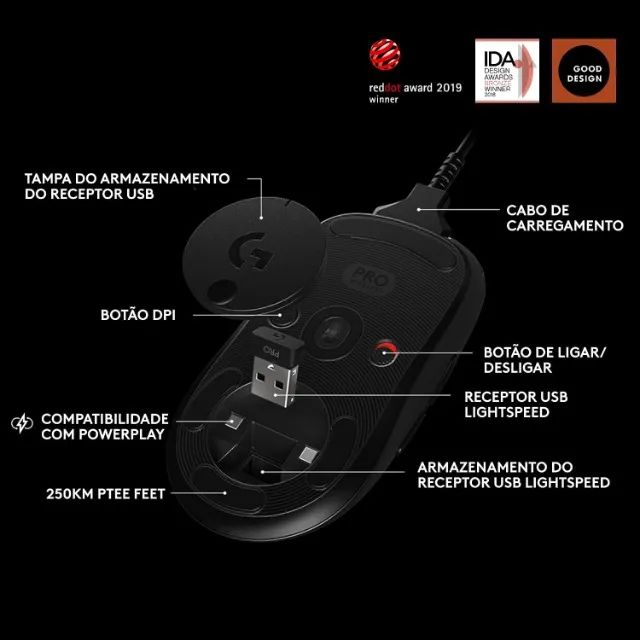 Mouse Logitech G Pro Series Pro Wireless Lightspeed - Foto 3