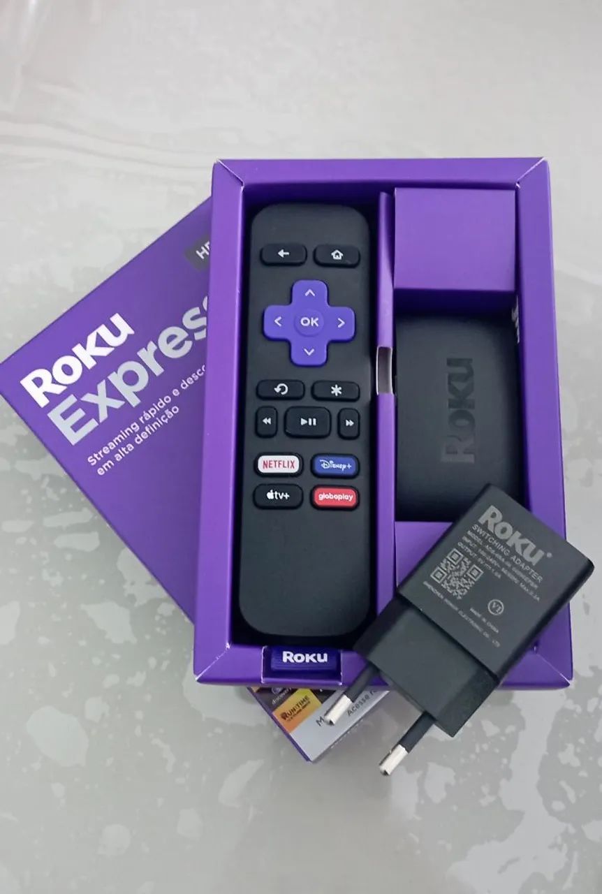 Roku Express + adaptador original. 