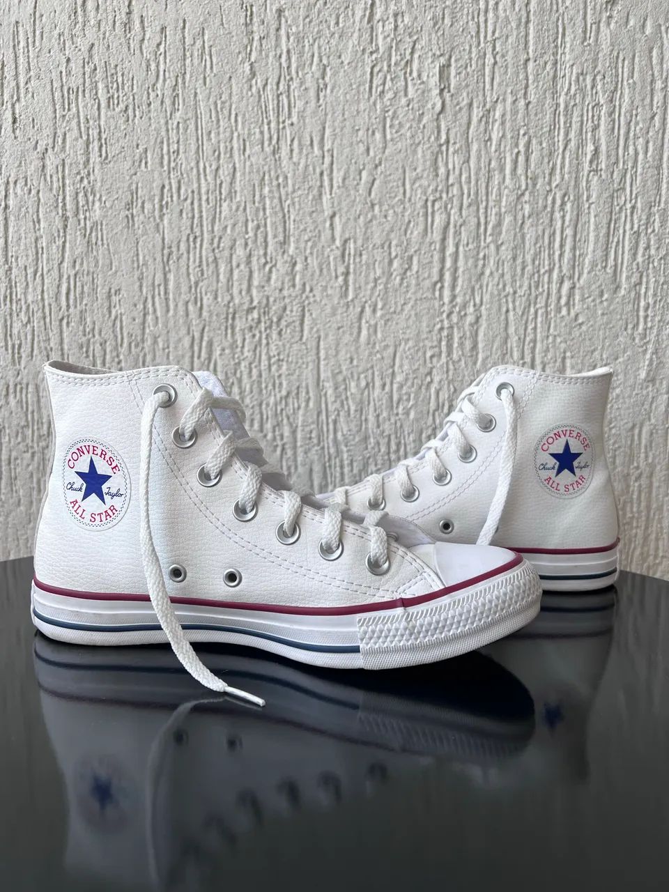 All Star branco cano alto de couro  - Foto 4