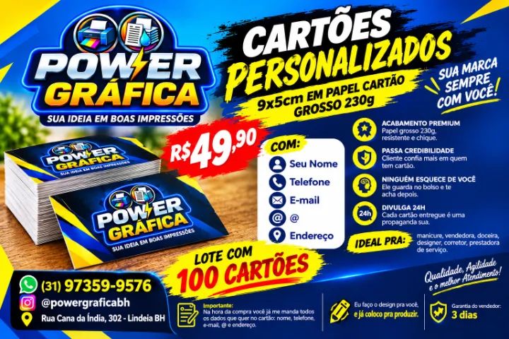 100 Cartões de visita 